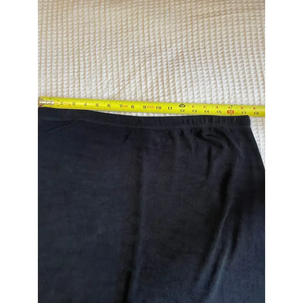 VTG Mirasol Y2K Whimsy Goth Black Ribbed Stretchy Elastic Waist Maxi Skirt XL